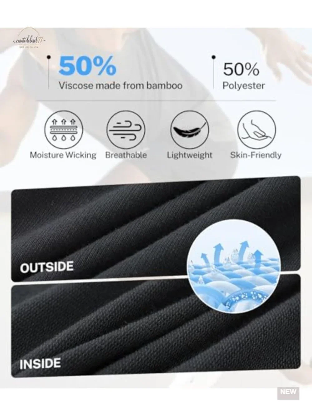 Men's Quick Dry Athletic Shorts with Pockets, Lightweight Bamboo Blend, Relaxed